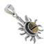 Sterling Silver And Multicolor Southwest Sun Pendant YX67971
